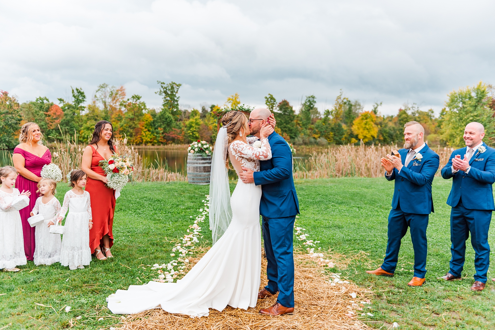 Wedding ceremony at vineyard in Pennsylvania